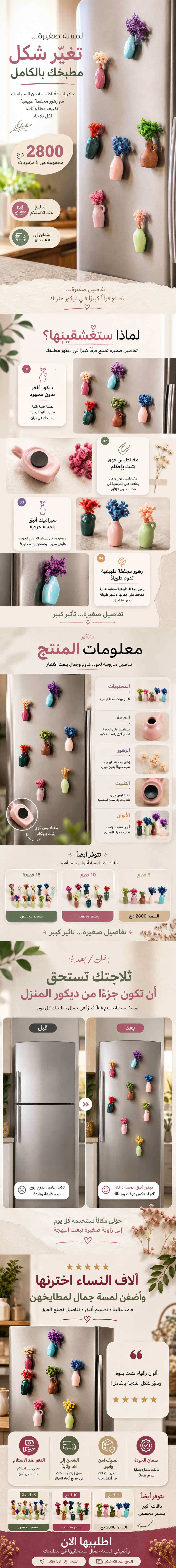 مزهريات الثلاجة المغناطيسية اللمسة الجمالية التي تحول مطبخك